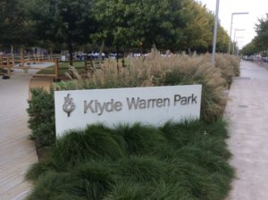Built over a depressed freeway in downtown Dallas, the Klyde Warren Park is popular with citizens. New high-rise buildings are being constructed around the park. Photo: Ralph Bivins.