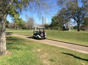 Golfer surveys the fairway at a Houston golf course. (Photo by Ralph Bivins, Realty News Report)
