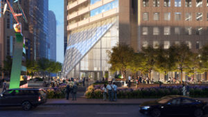 New plaza rendering 600 Travis tower in downtown Houston.